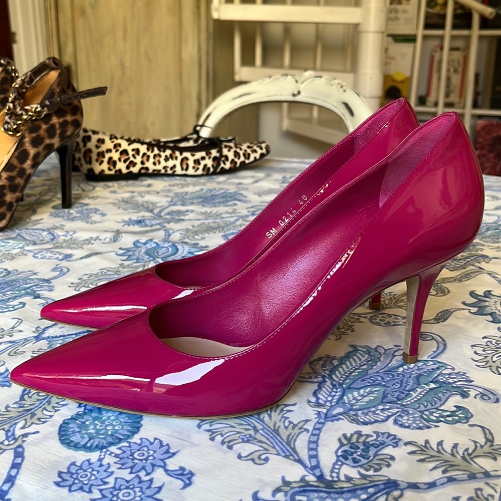Christian Dior Patent Magenta Pumps